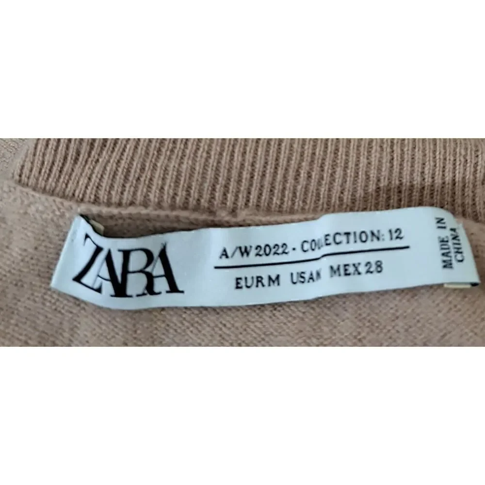 Zara Collection Womens Medium Fine Wool Soft Vest Tan Sleeveless